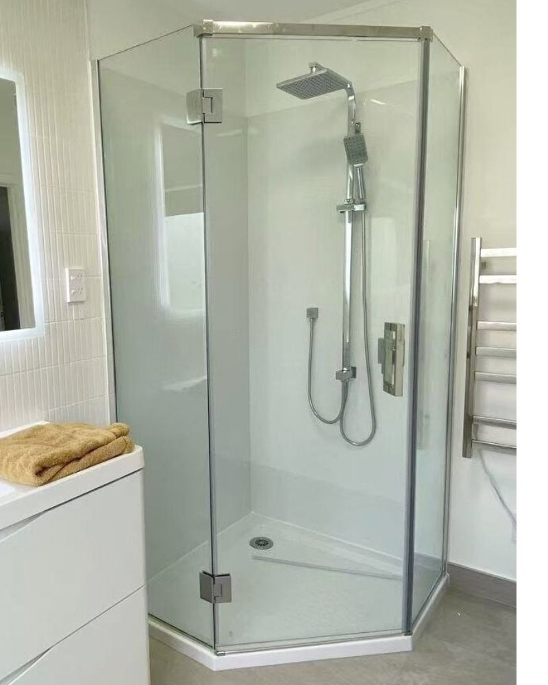 Frameless acrylic shower installation Auckland